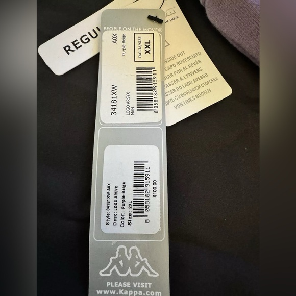 NWT Kappa Sweatpants Arsyx Men’s Joggers Size XXLarge Purple/Beige - Picture 9 of 10